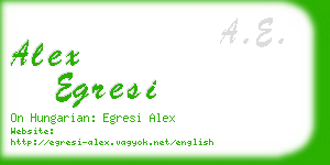 alex egresi business card